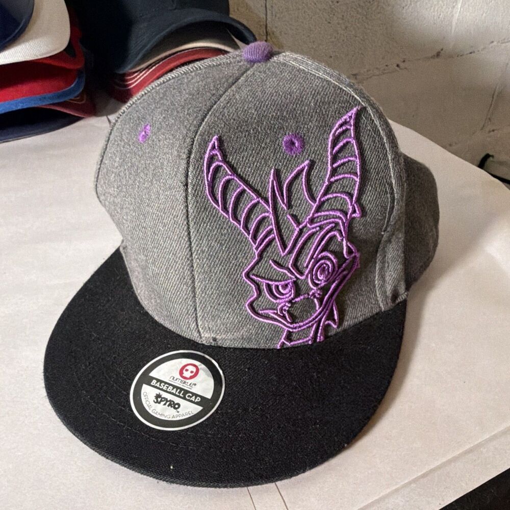 Numskull Spyro Embroidered Baseball Cap Gray/Black Purple Embroidery 2018